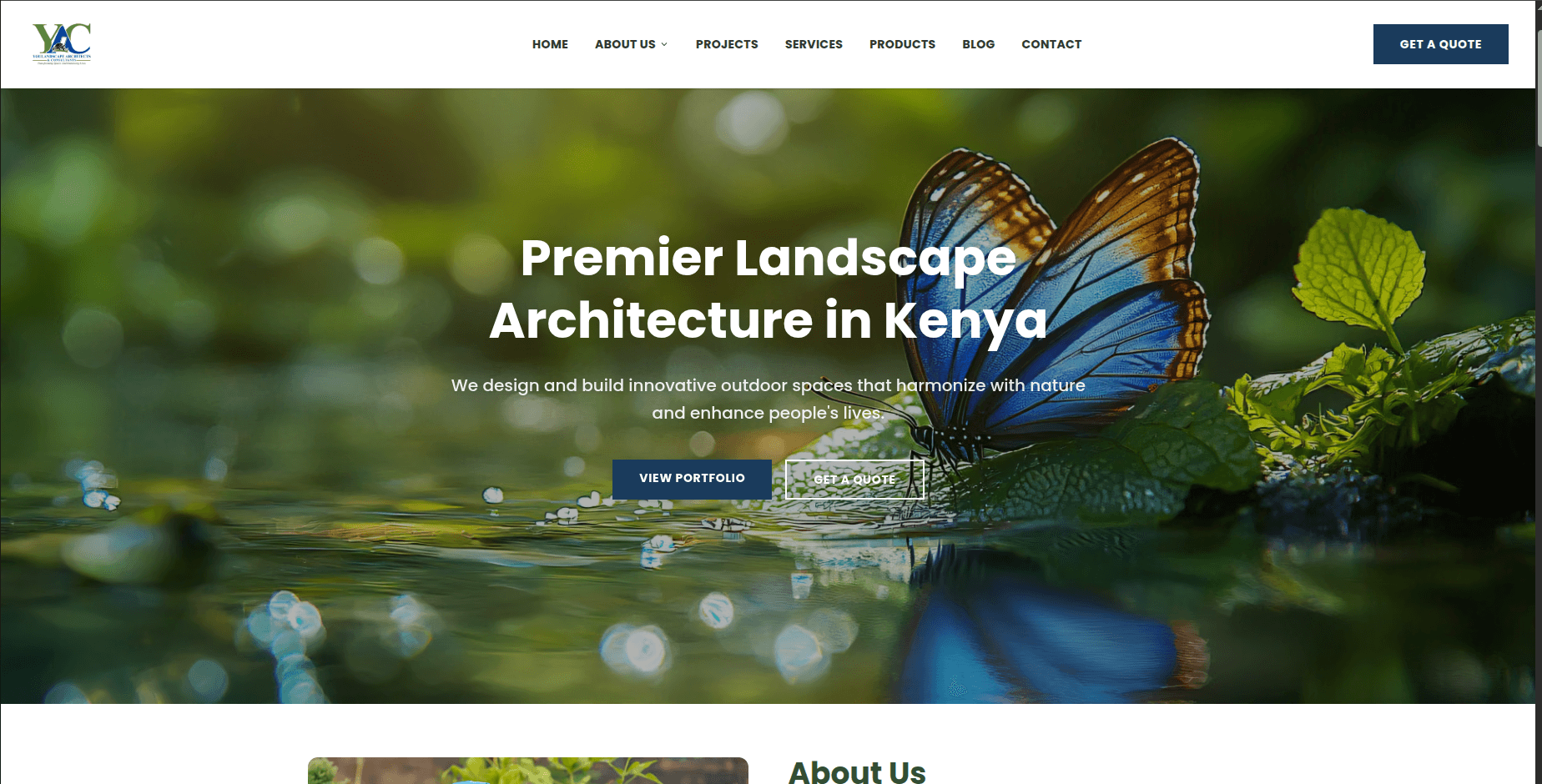 YouLandscape Architects website landing page