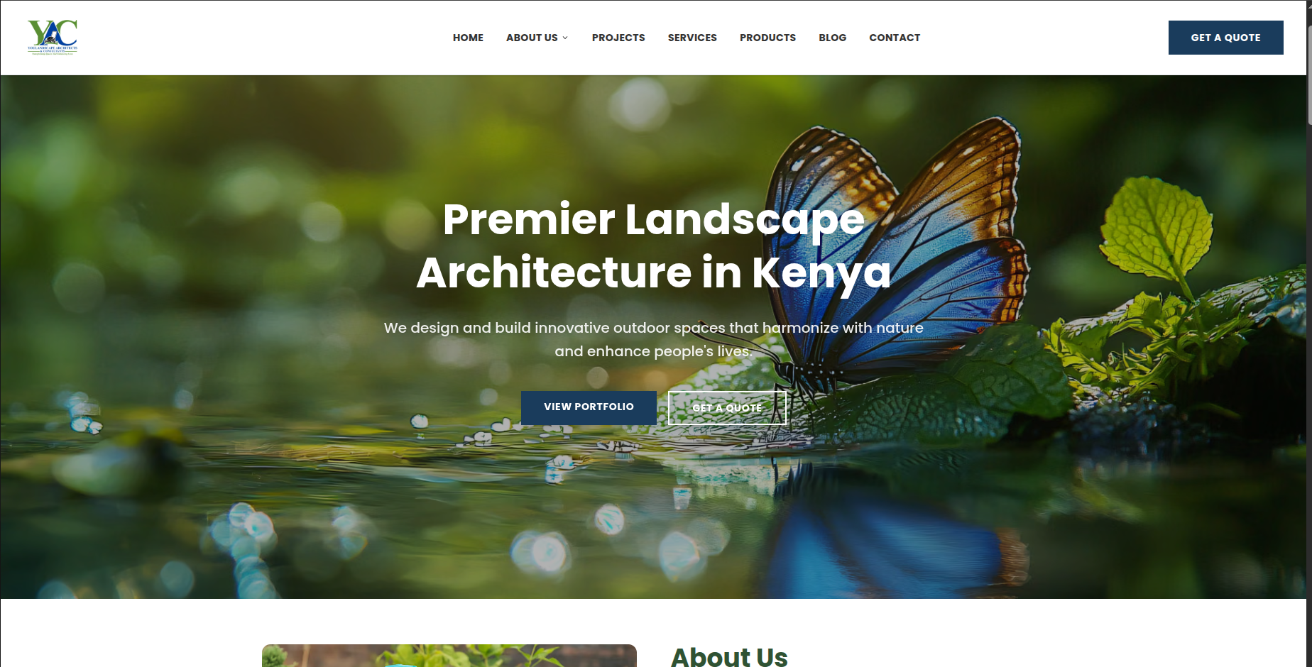 YouLandscape Architects website landing page